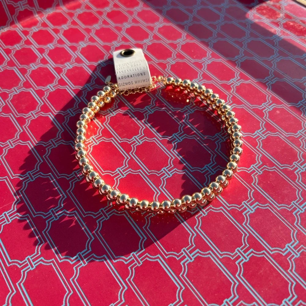 Anthropologie Gold Beaded Necklace - Picture 3 of 11